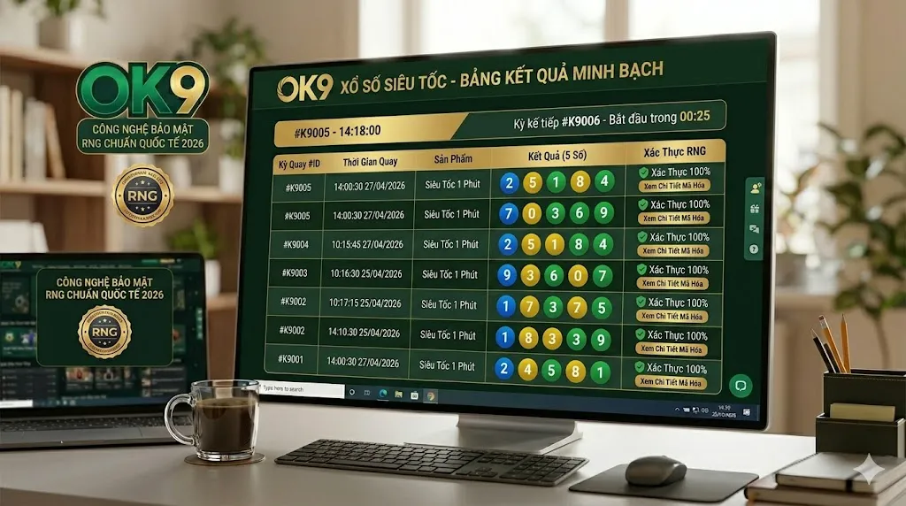 giao diện xổ số ok9